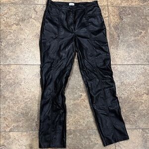 Wilfred Black Leather-Style Pants
